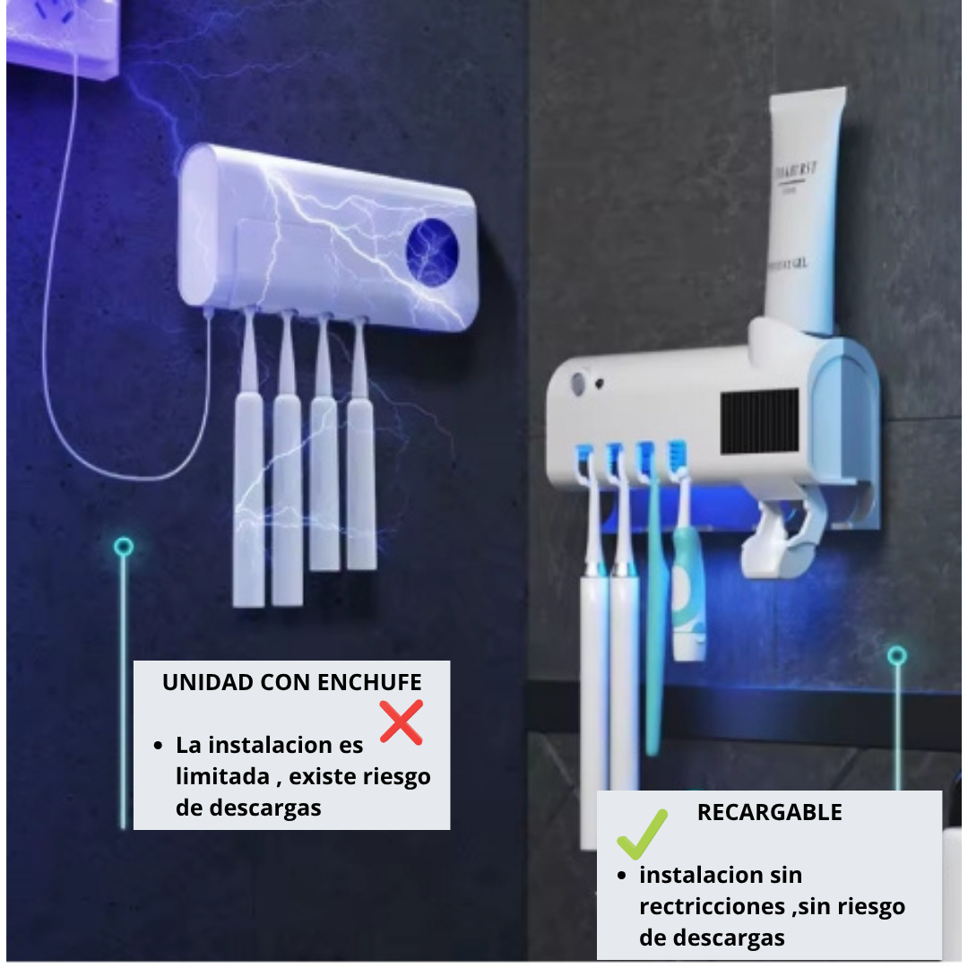 Soporte de Cepillos con Esterilizador UV