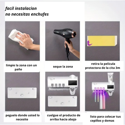 Soporte de Cepillos con Esterilizador UV