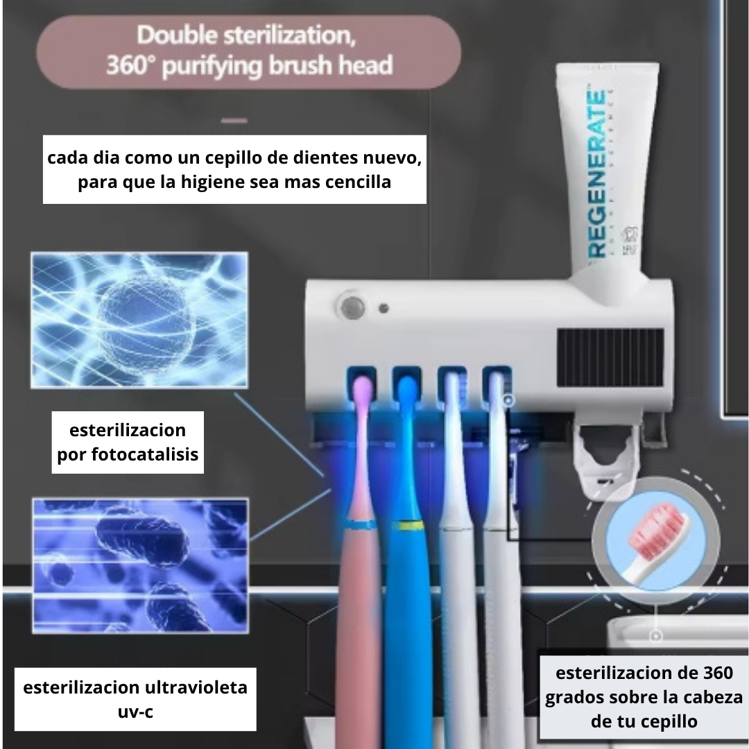 Soporte de Cepillos con Esterilizador UV